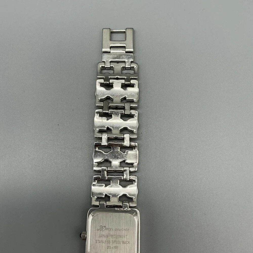 Marcel Drucker Womens Watch 22mm MOP Dial Silver Tone Crystals New Battery 8